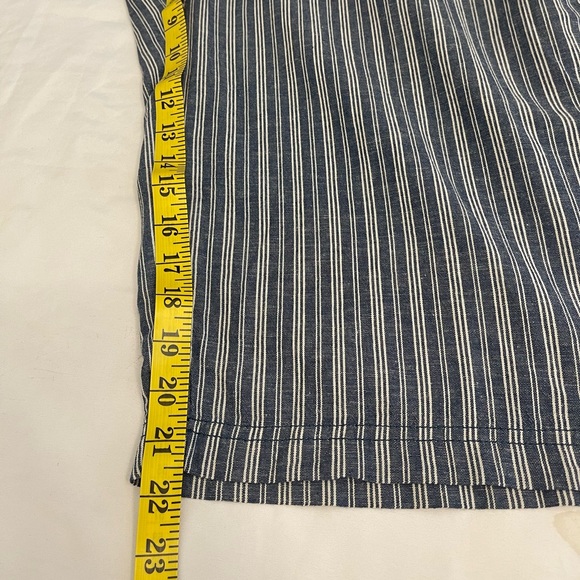 Lane Bryant Linen Blend Crop Capri Striped Draw String Size 16 Blue - Picture 10 of 10